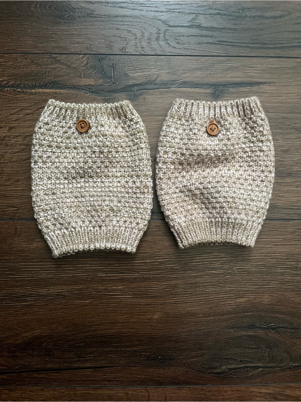 Neutral Knit Button Boot Cuffs